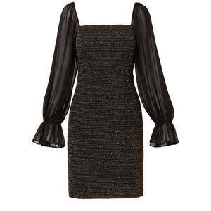 Adrianna Papell Black and Gray Long Sleeve Dress